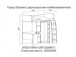 Кровать двухъярусная комбинированная в Лангепасе - langepas.magazin-mebel74.ru | фото