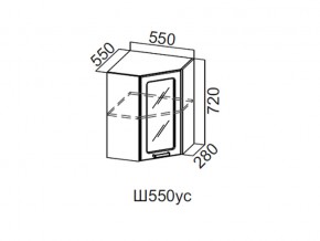 Ш550ус/720 Шкаф навесной 550/720 (угловой со стеклом) в Лангепасе - langepas.magazin-mebel74.ru | фото